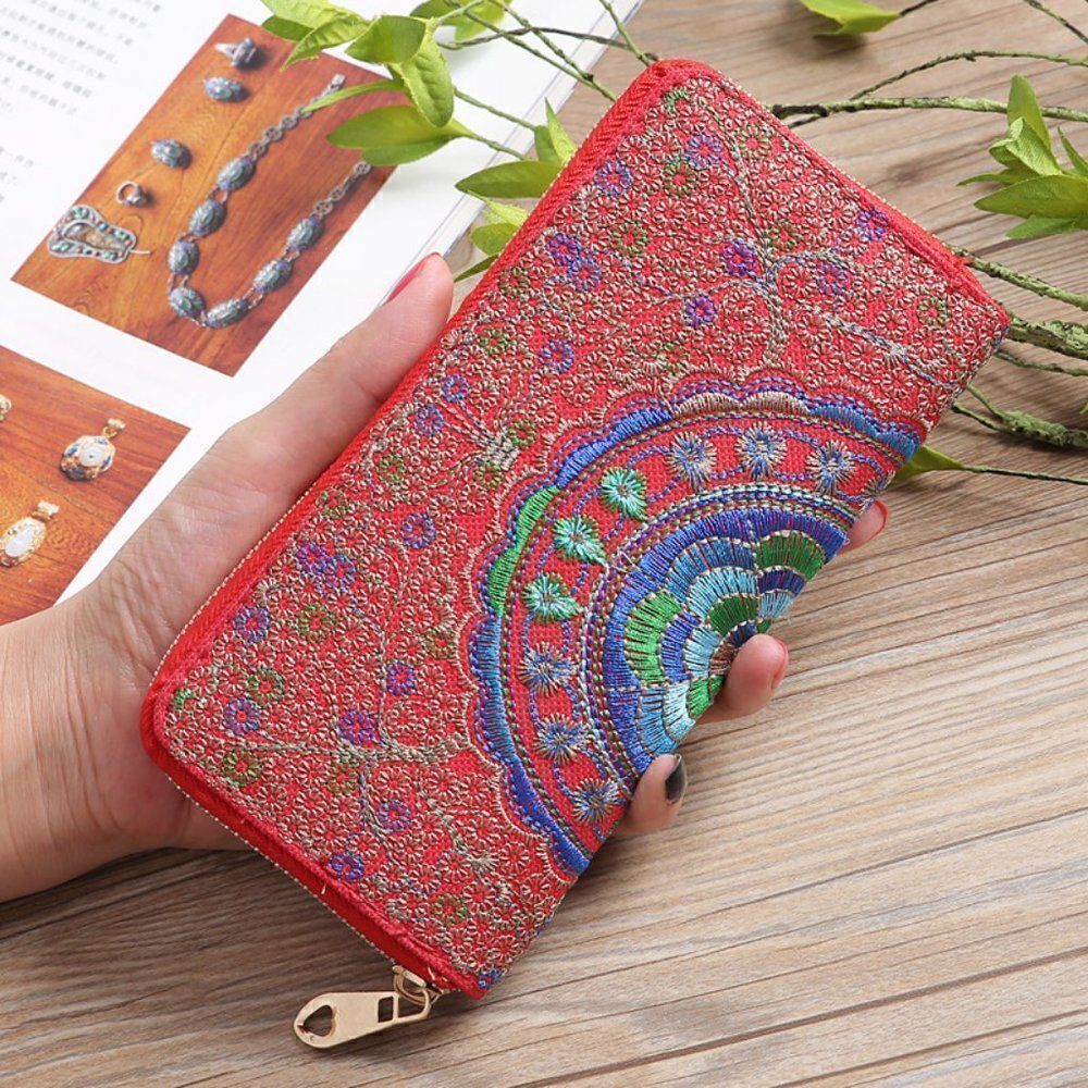 Ladies Red Long Wallet - Picture 2 of 2